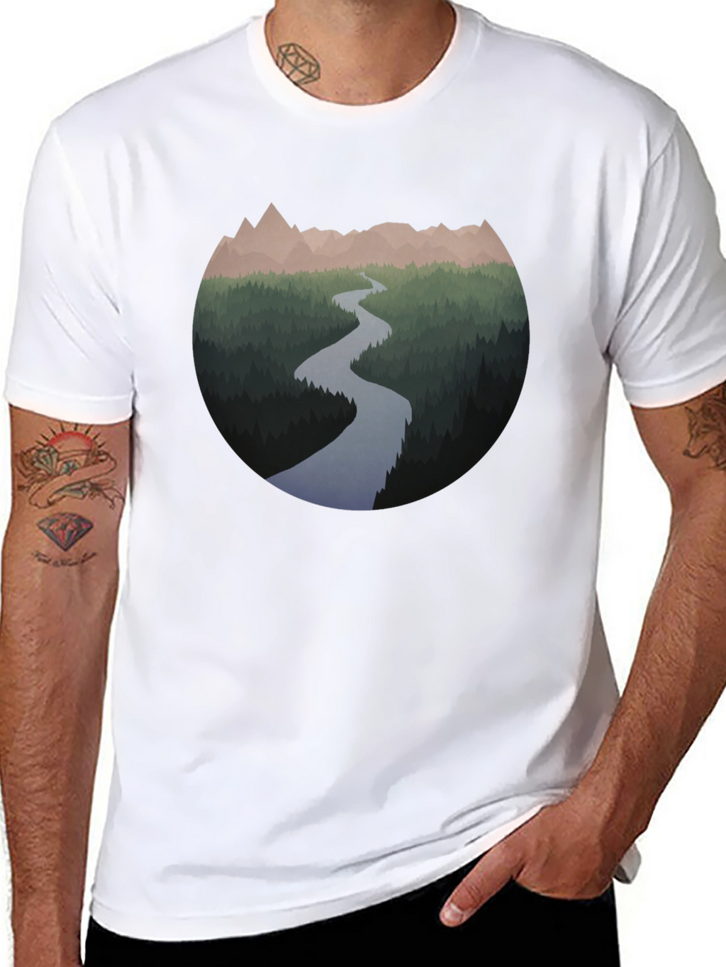 Mountain River Graphic T-Shirt