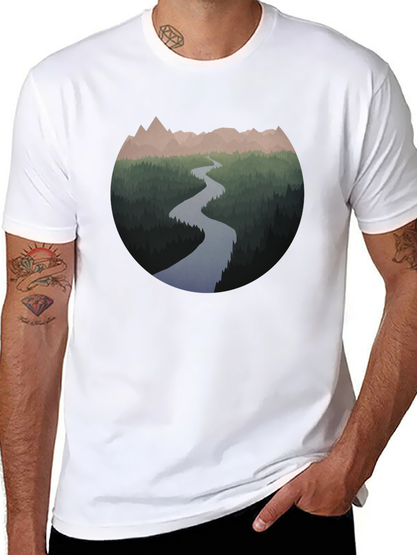 Mountain River Graphic T-Shirt