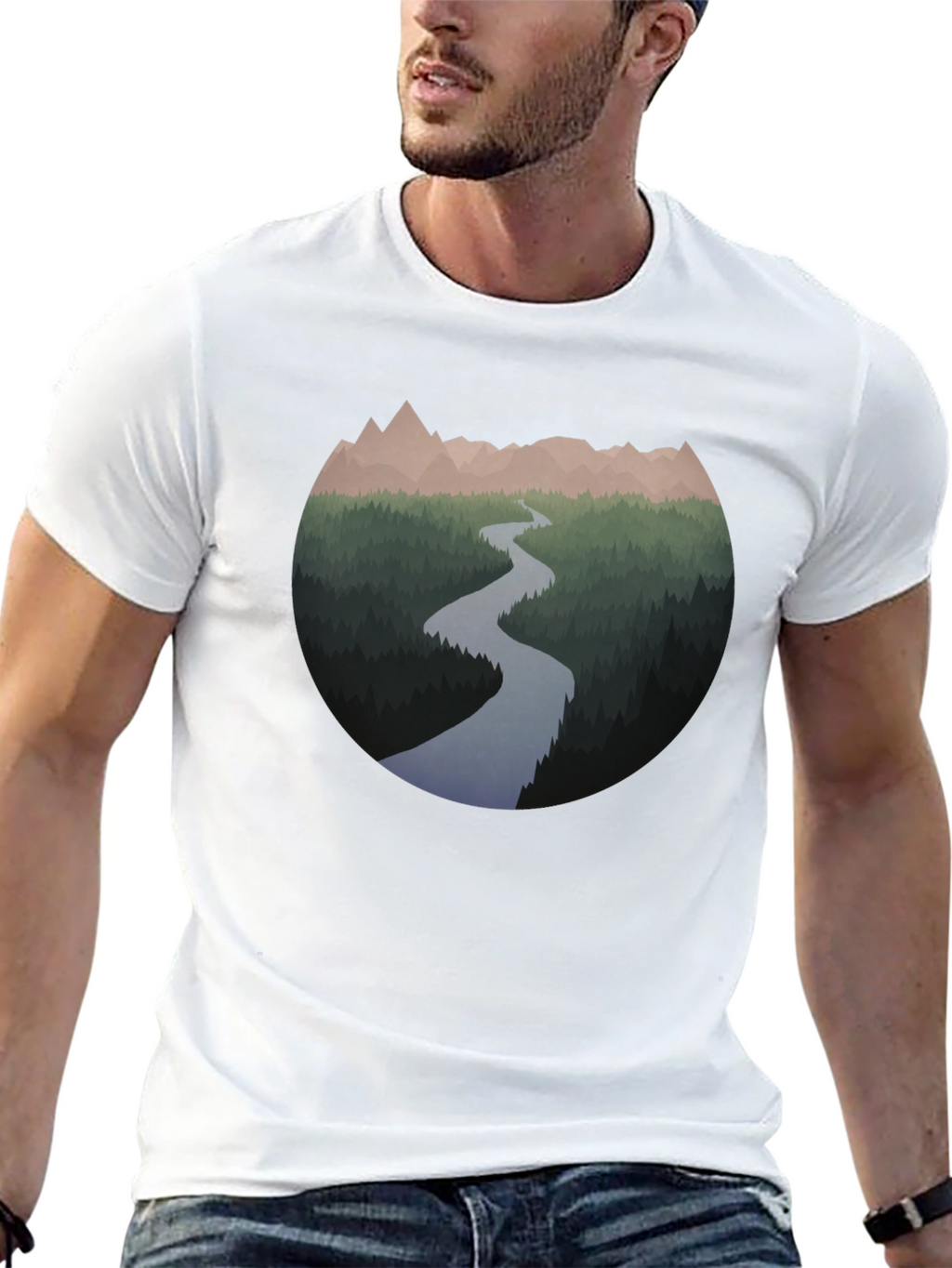 Mountain River Graphic T-Shirt
