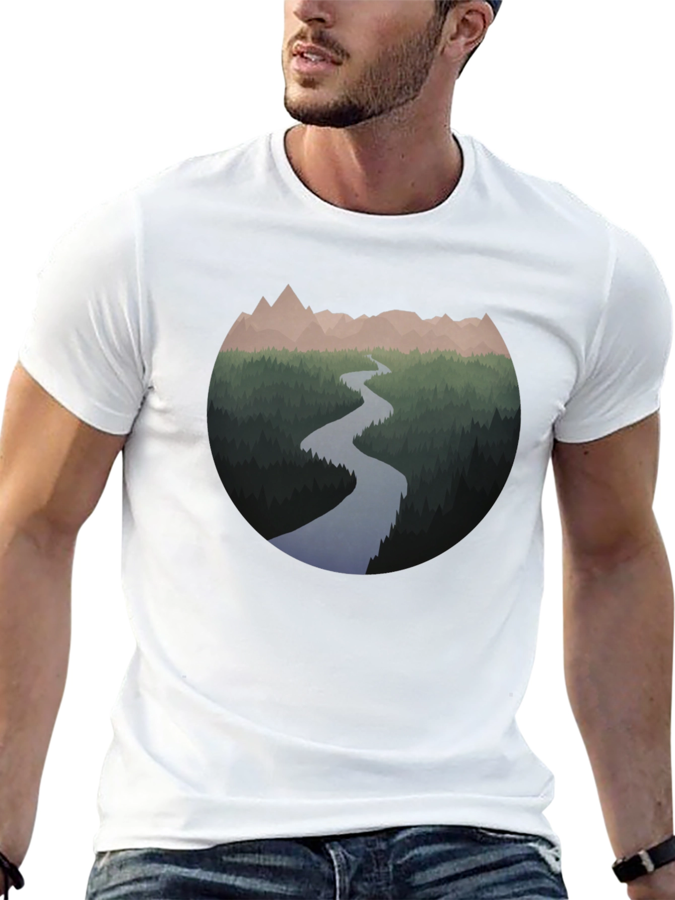 Mountain River Graphic T-Shirt