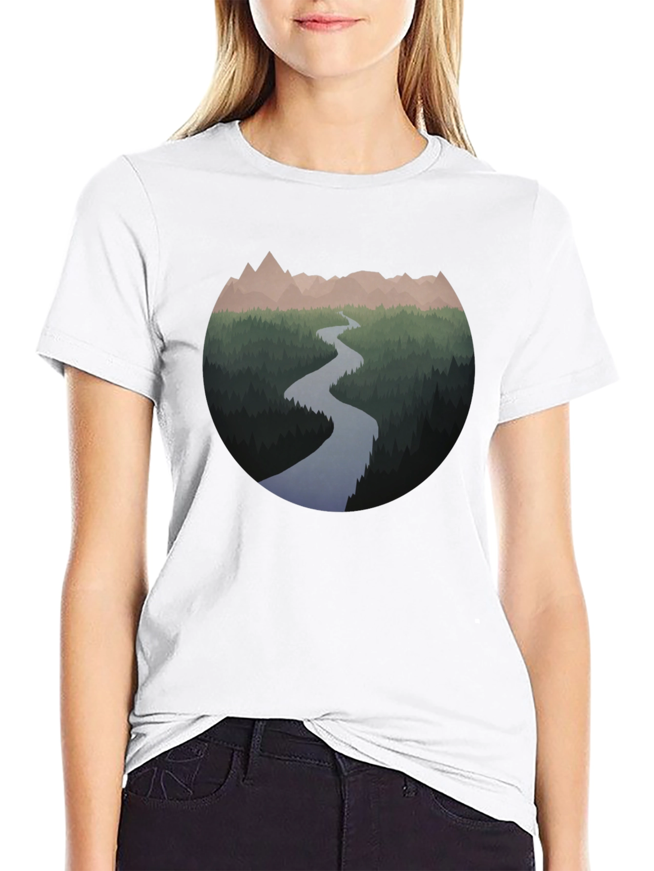 Mountain River Graphic T-Shirt