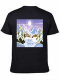 Winter Landscape Graphic Tee - Black