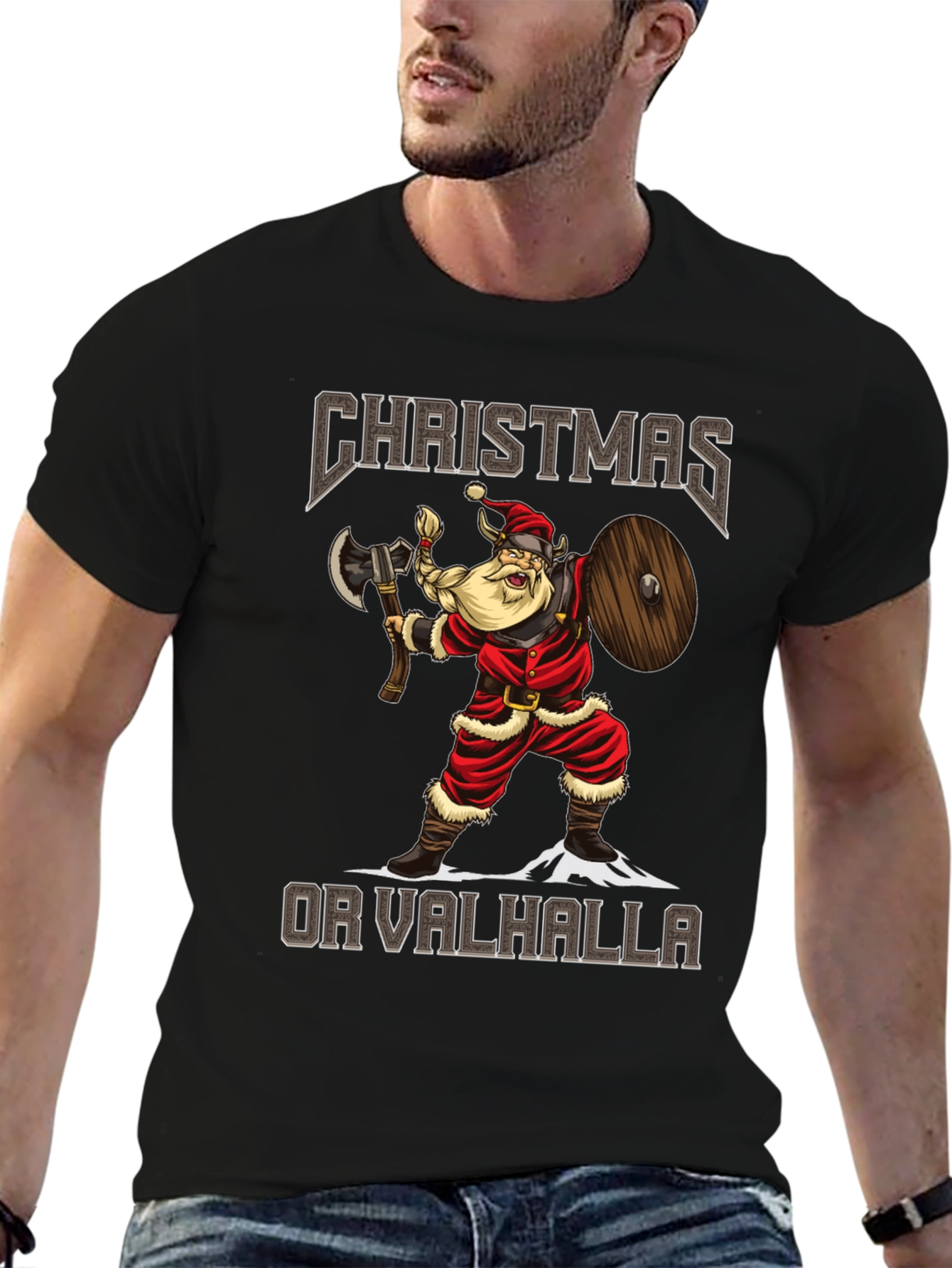 Christmas or Valhalla Viking Santa T-Shirt