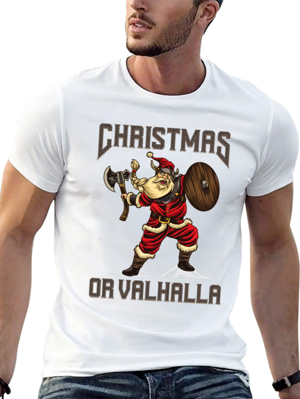 Christmas or Valhalla Viking Santa T-Shirt