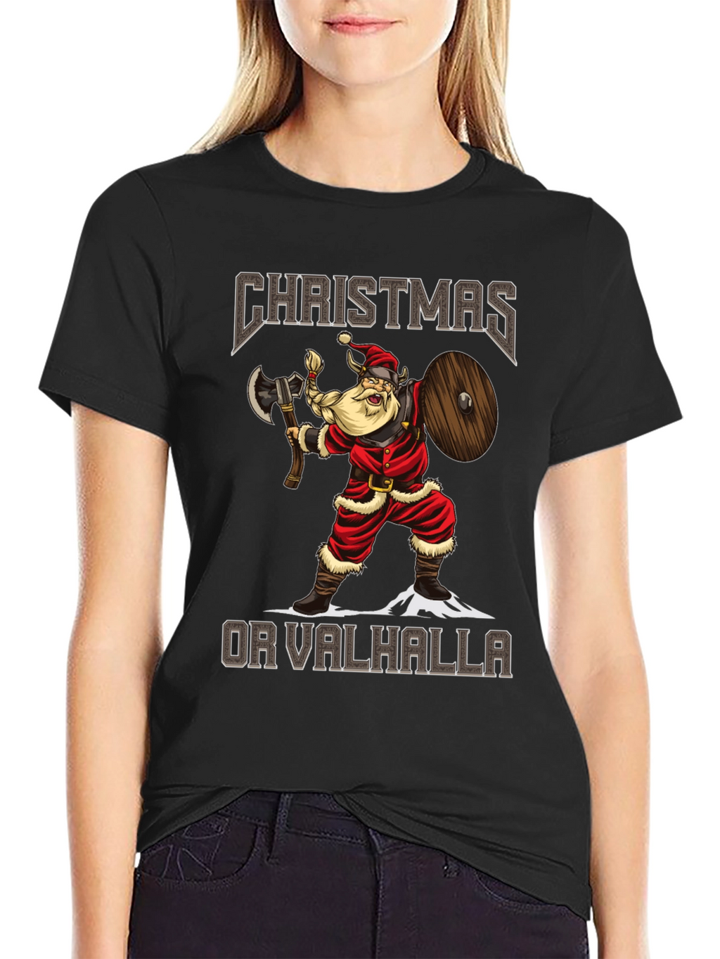 Christmas or Valhalla Viking Santa T-Shirt