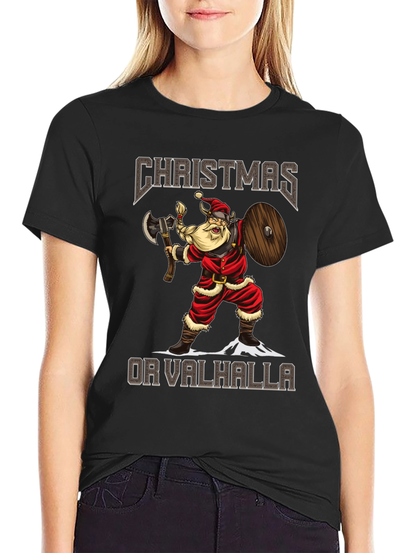 Christmas or Valhalla Viking Santa T-Shirt