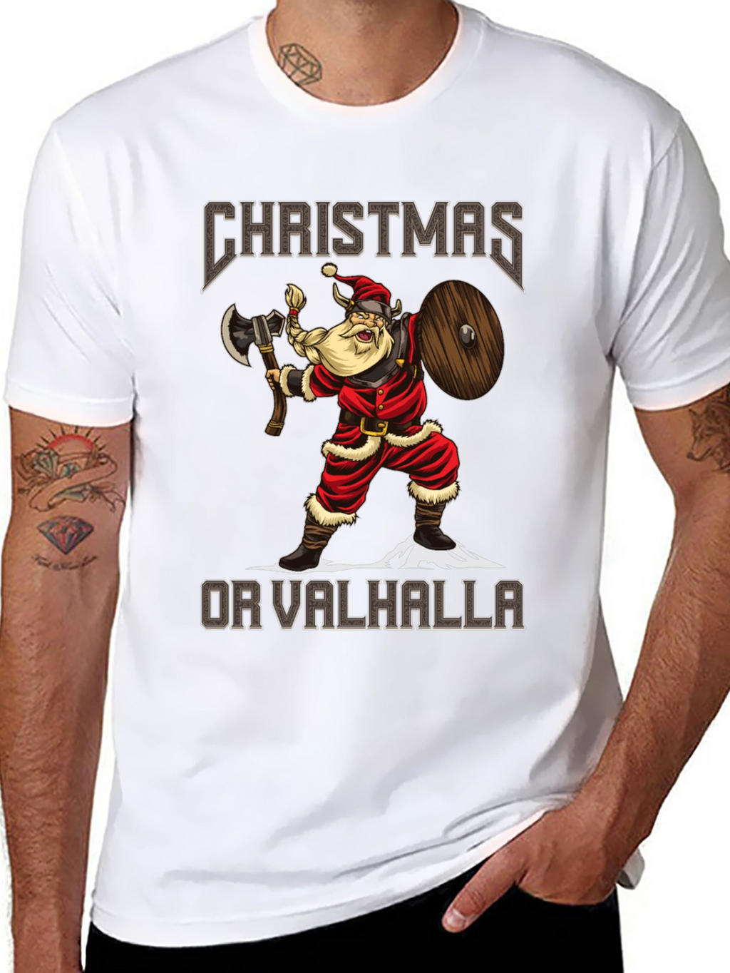 Christmas or Valhalla Viking Santa T-Shirt