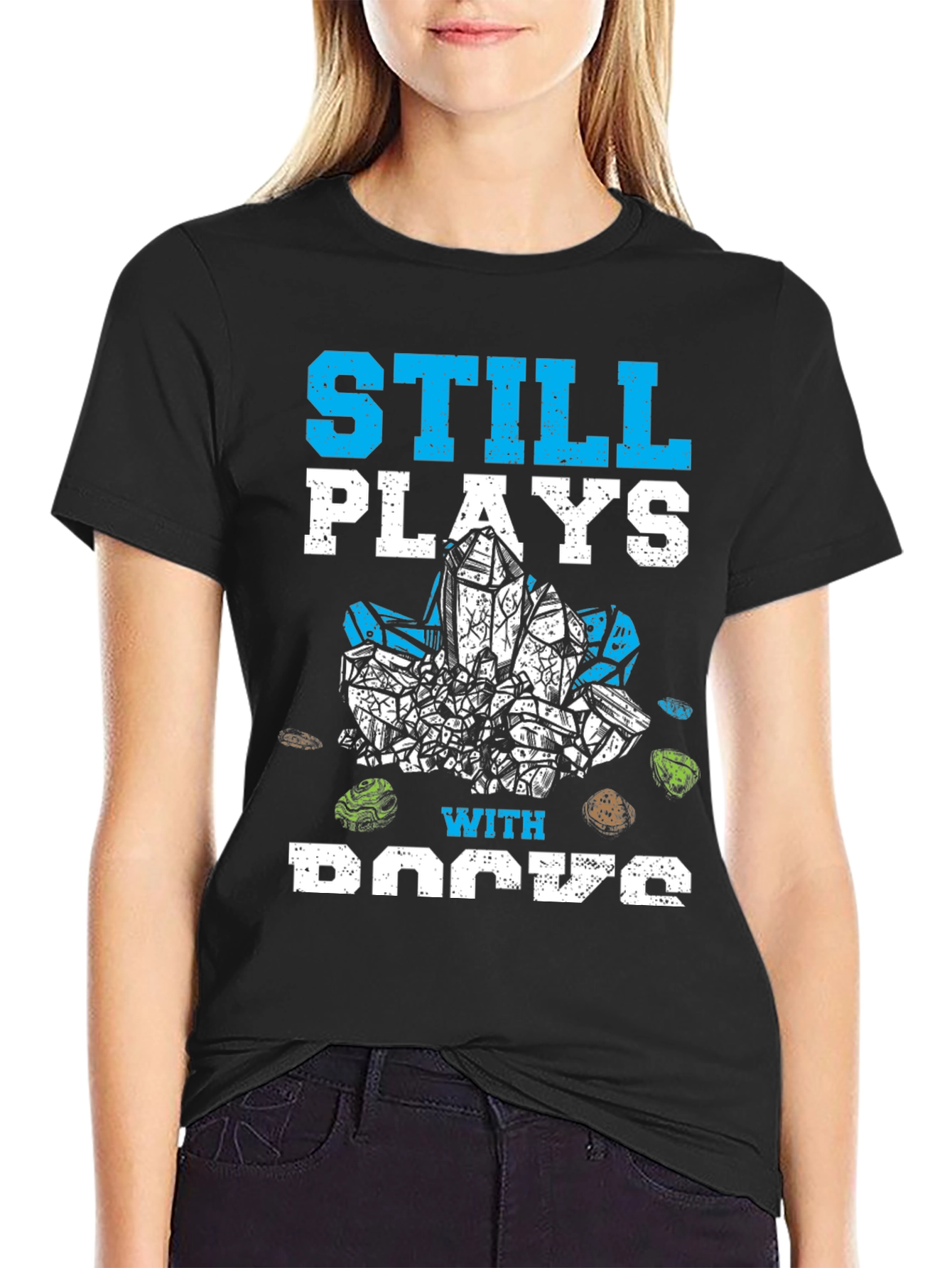 Still Plays with Rocks Funny Hobby T-Shirt