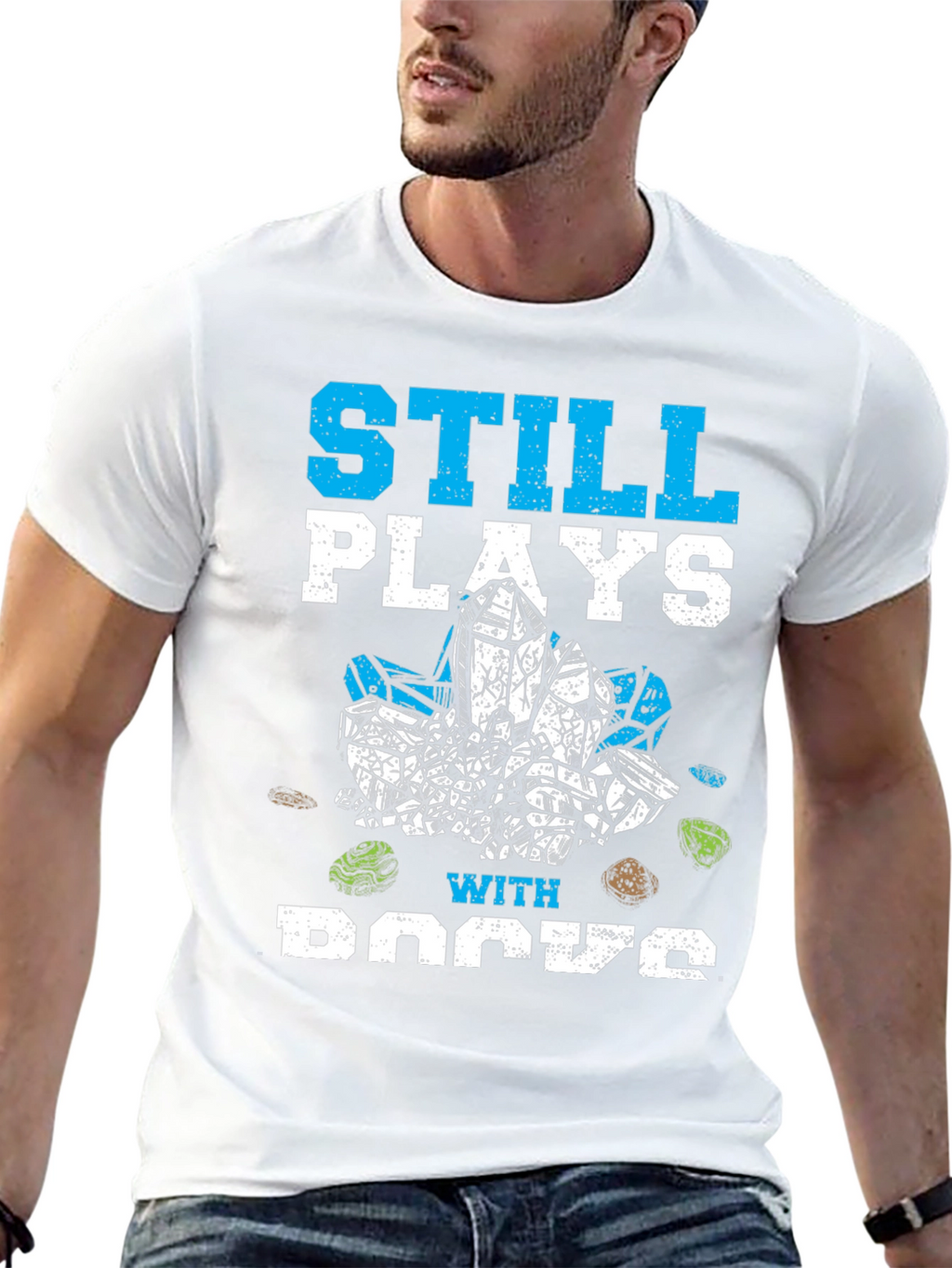 Still Plays with Rocks Funny Hobby T-Shirt