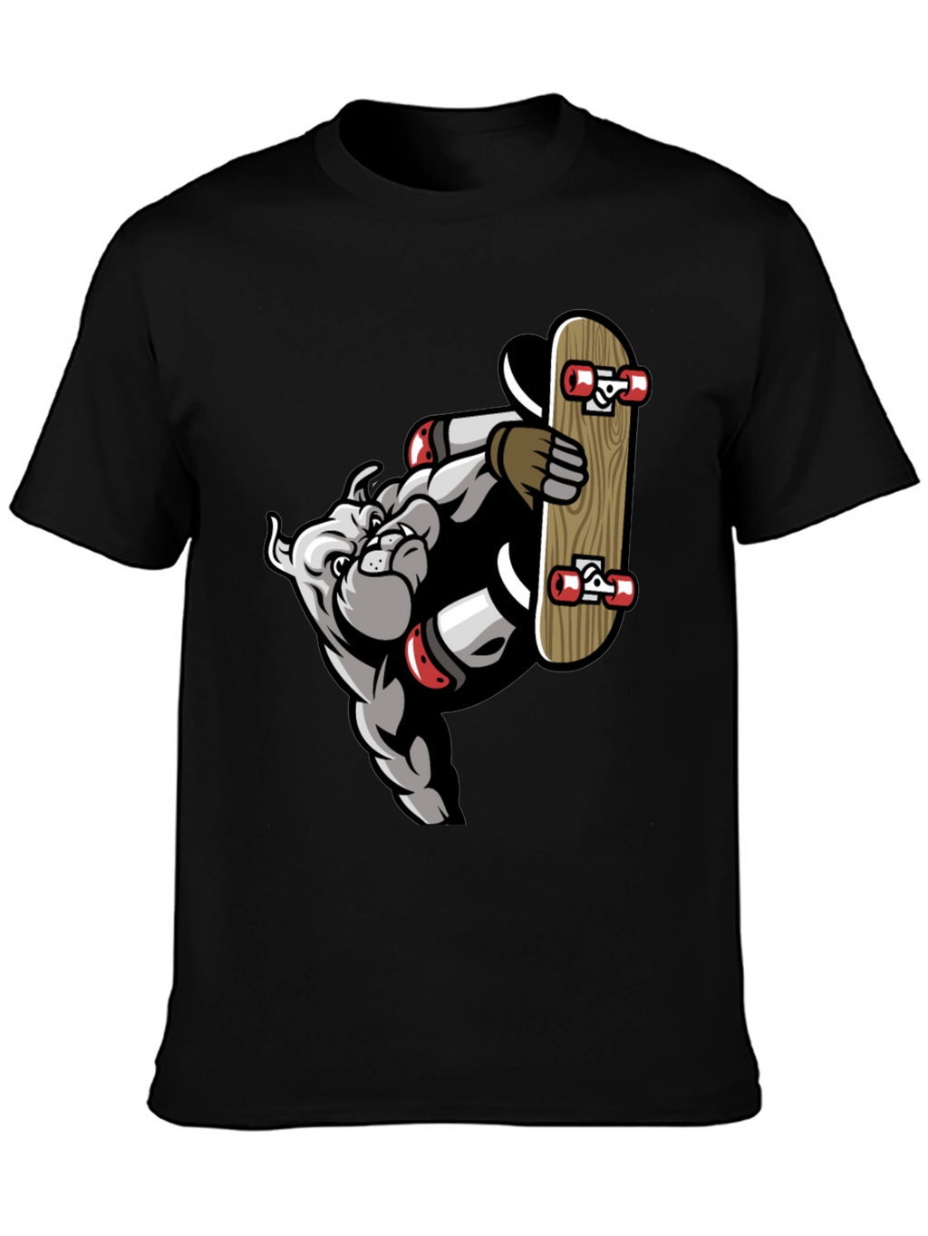 Bulldog Skateboarder Graphic Tee - Cool Streetwear