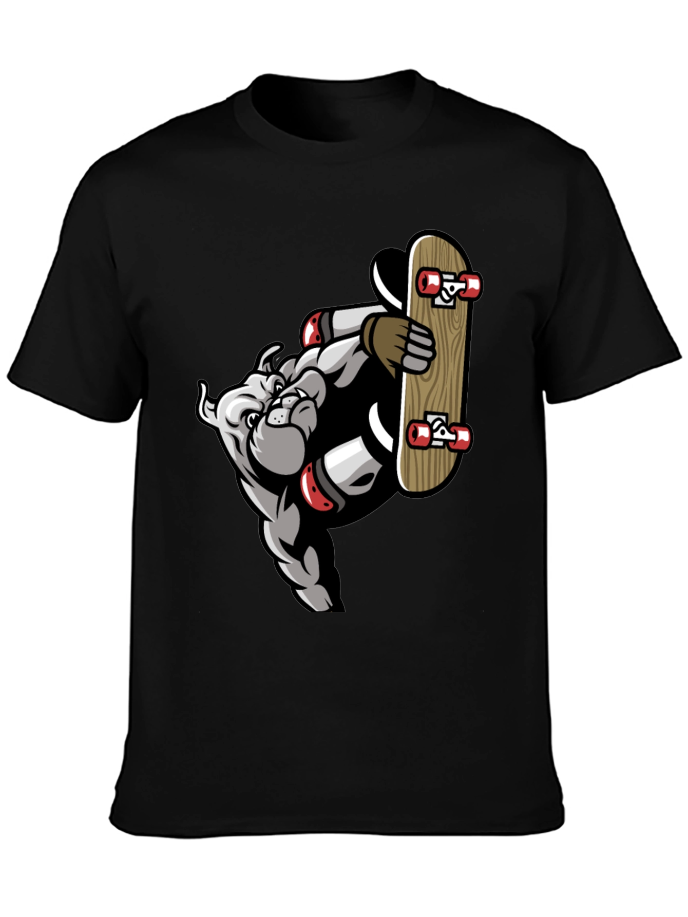 Bulldog Skateboarder Graphic Tee - Cool Streetwear