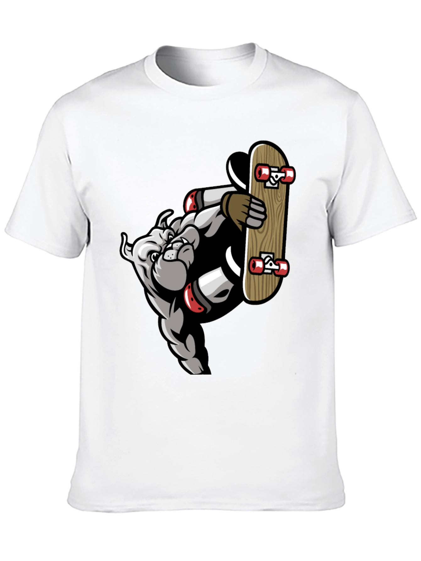 Bulldog Skateboarder Graphic Tee - Cool Streetwear