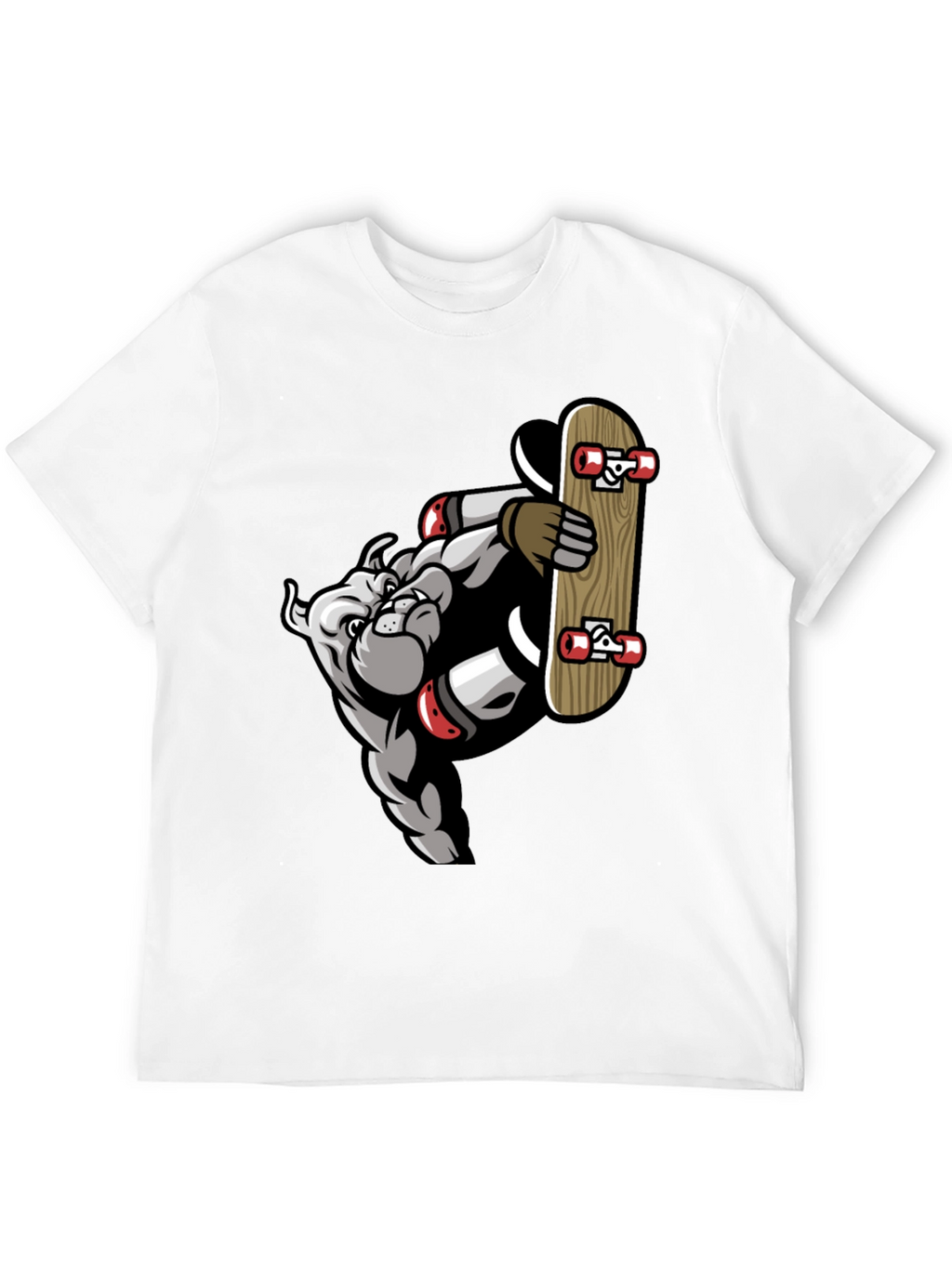 Bulldog Skateboarder Graphic Tee - Cool Streetwear