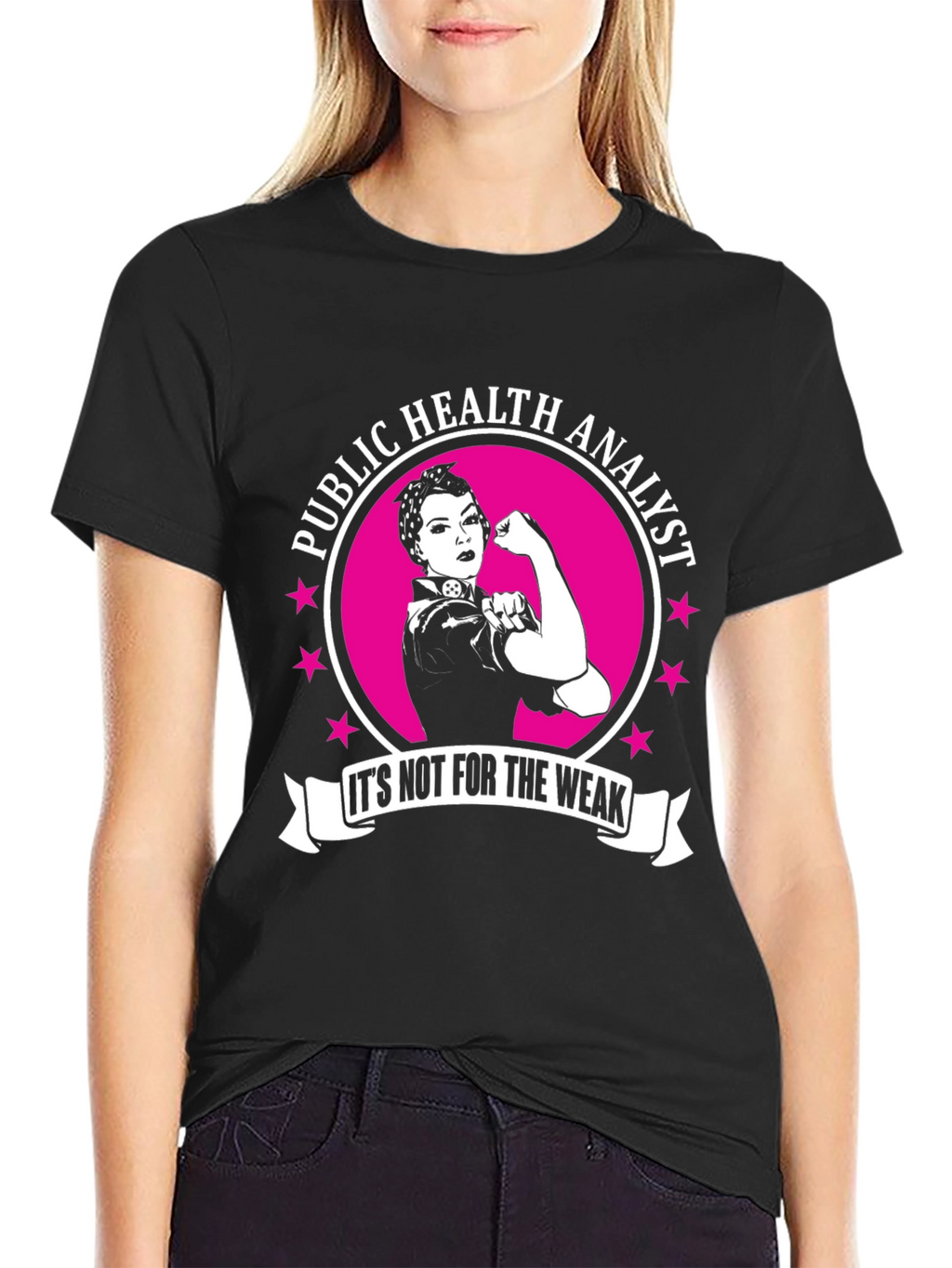 Public Health Analyst Strong Women Black T-Shirt