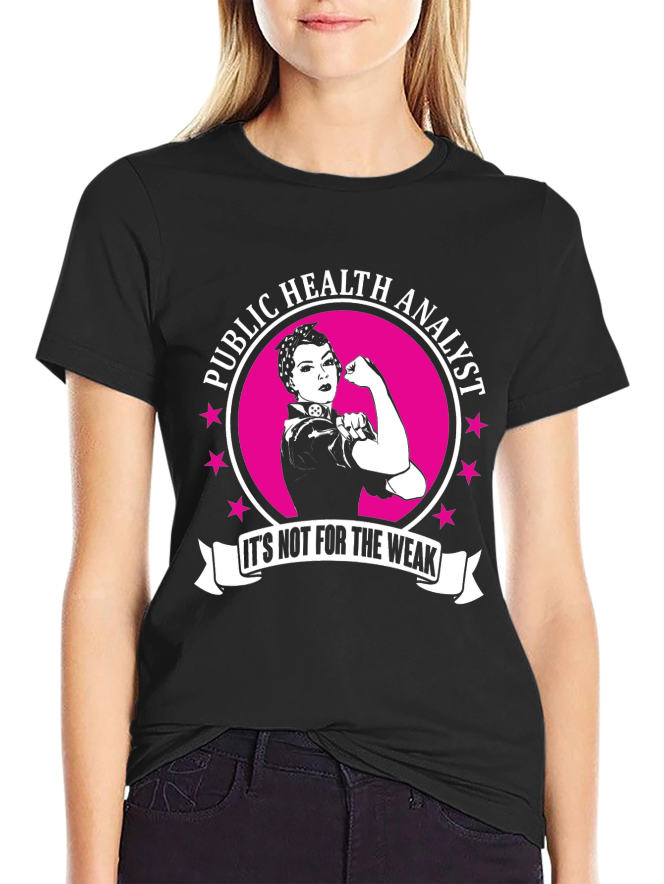 Public Health Analyst Strong Women Black T-Shirt