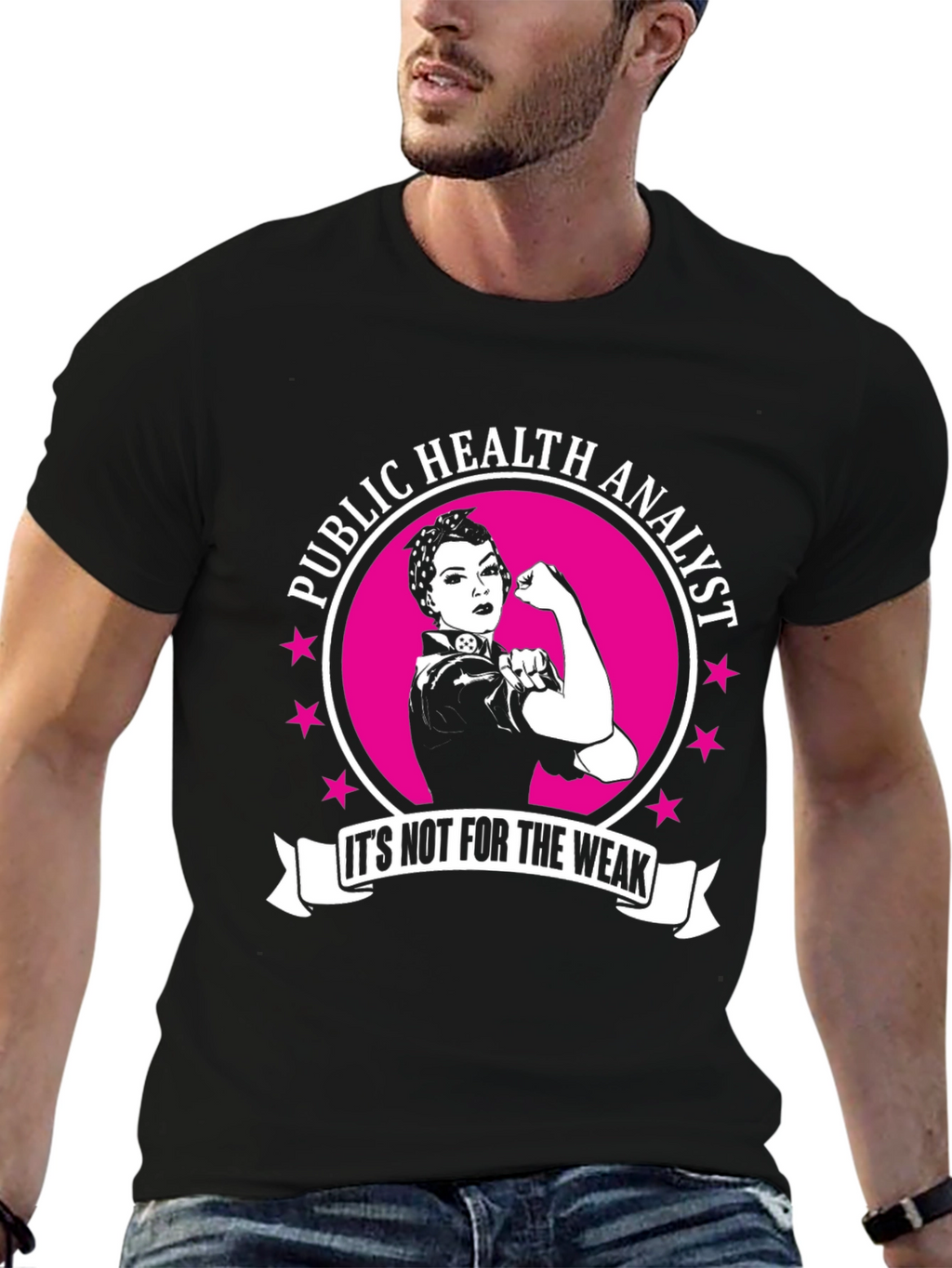 Public Health Analyst Strong Women Black T-Shirt