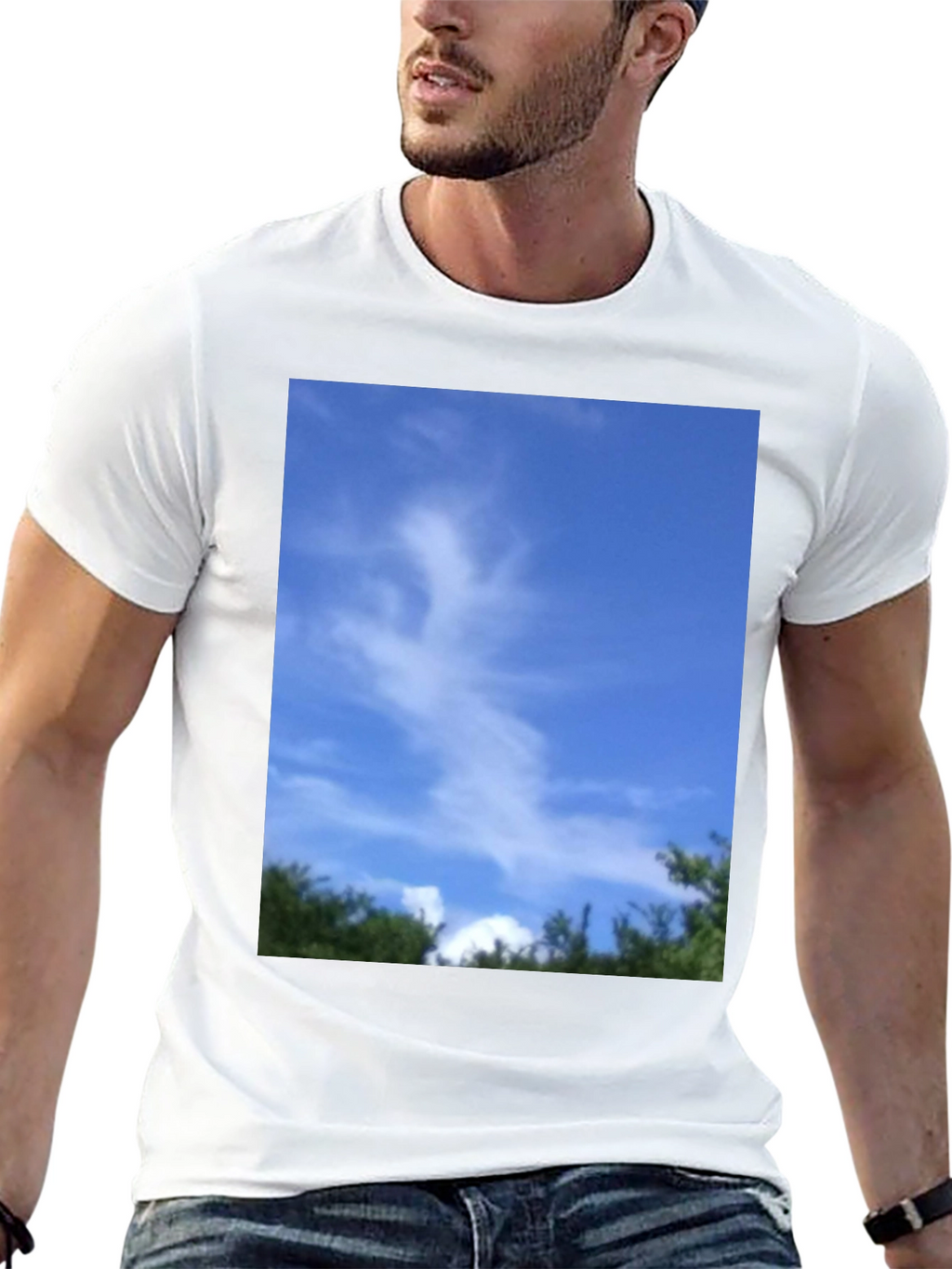 Sky Cloud Nature Graphic Tee - Black Unisex T-Shirt