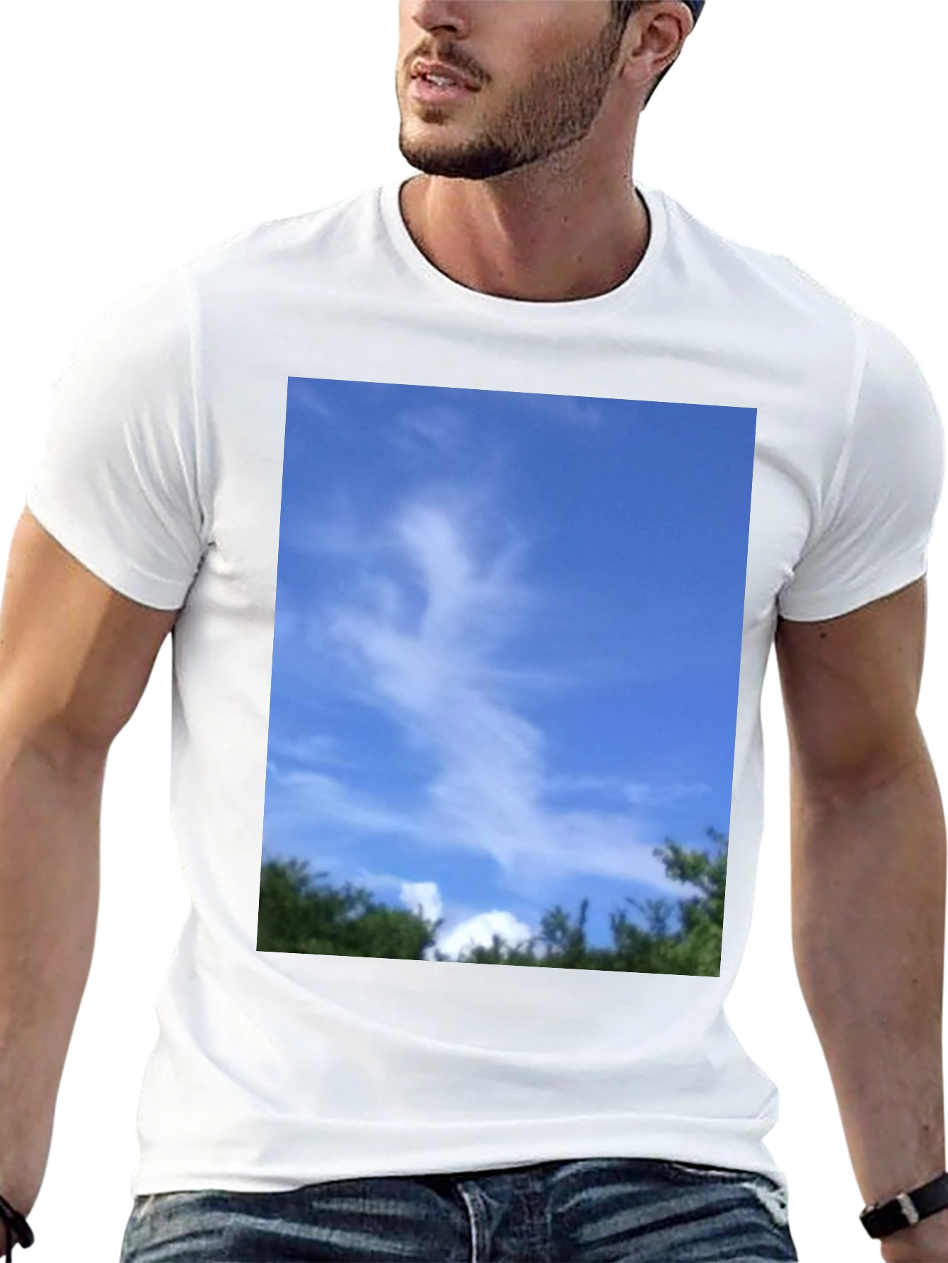 Sky Cloud Nature Graphic Tee - Black Unisex T-Shirt