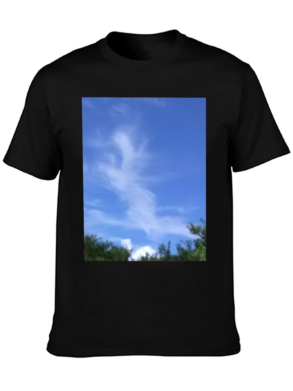 Sky Cloud Nature Graphic Tee - Black Unisex T-Shirt