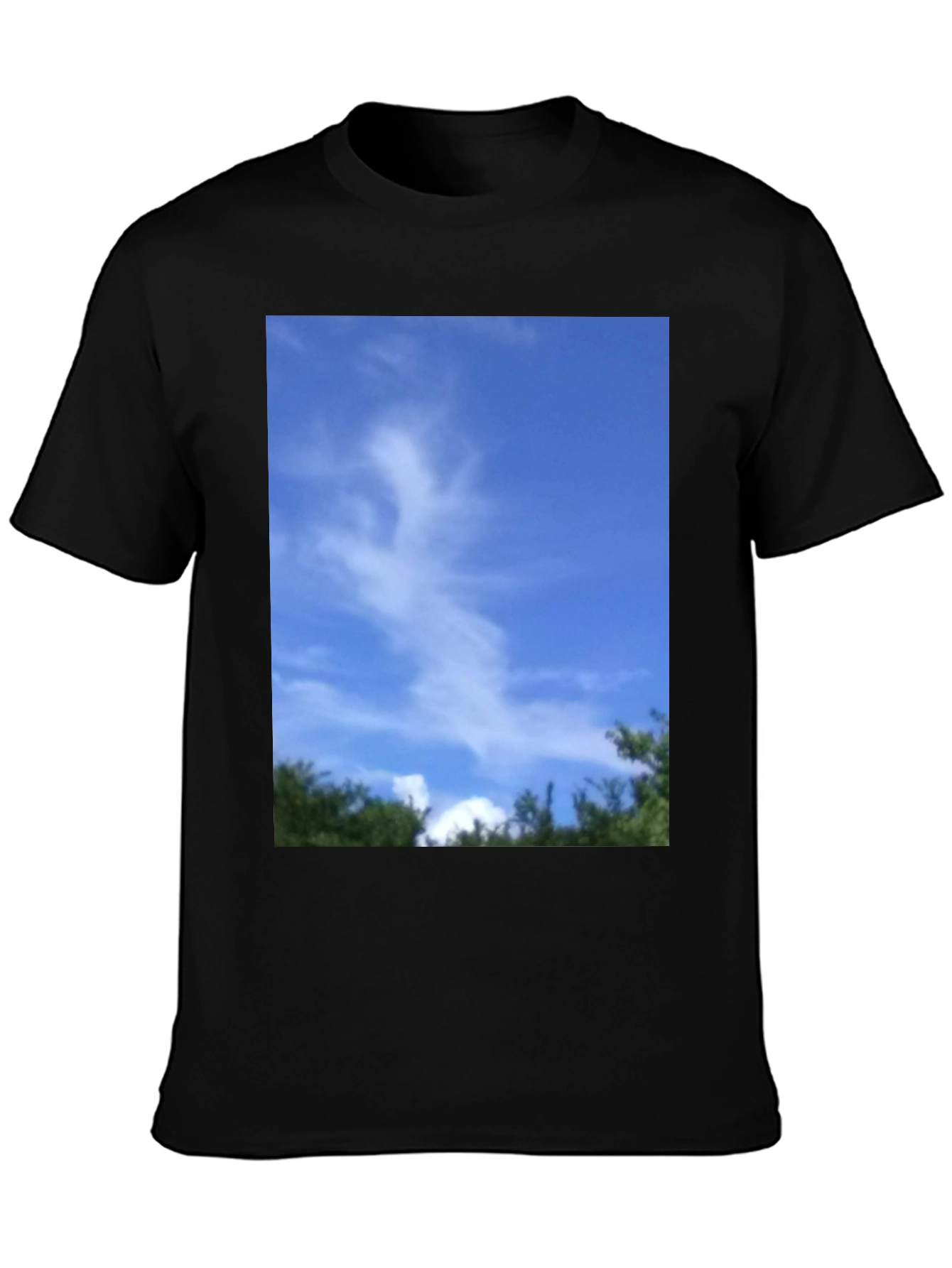 Sky Cloud Nature Graphic Tee - Black Unisex T-Shirt