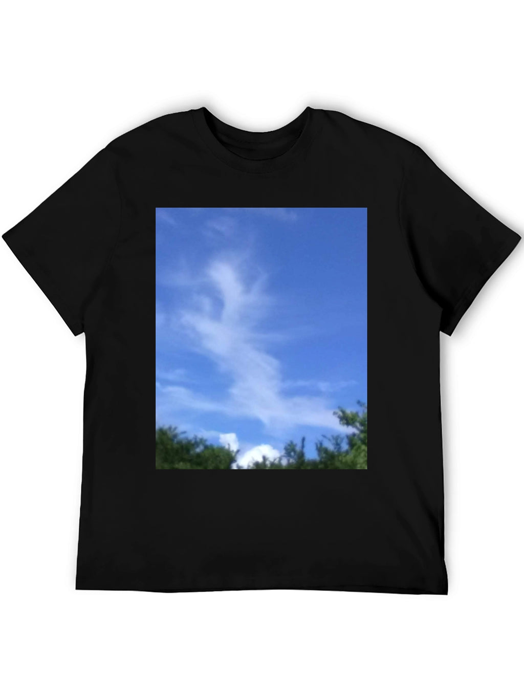 Sky Cloud Nature Graphic Tee - Black Unisex T-Shirt