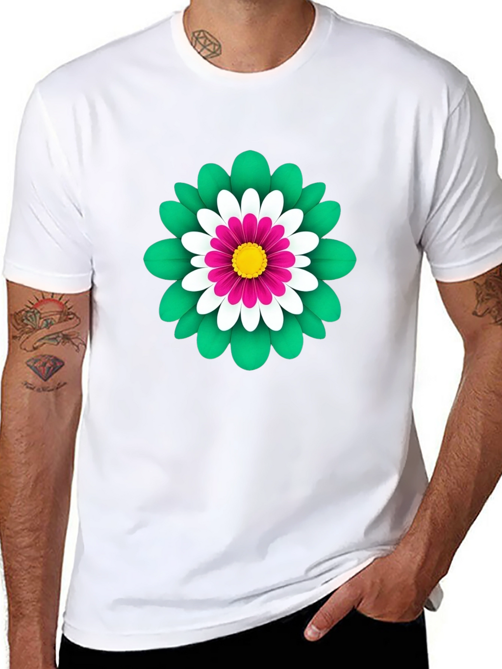 Floral Graphic Print Tee - Soft Cotton Blend
