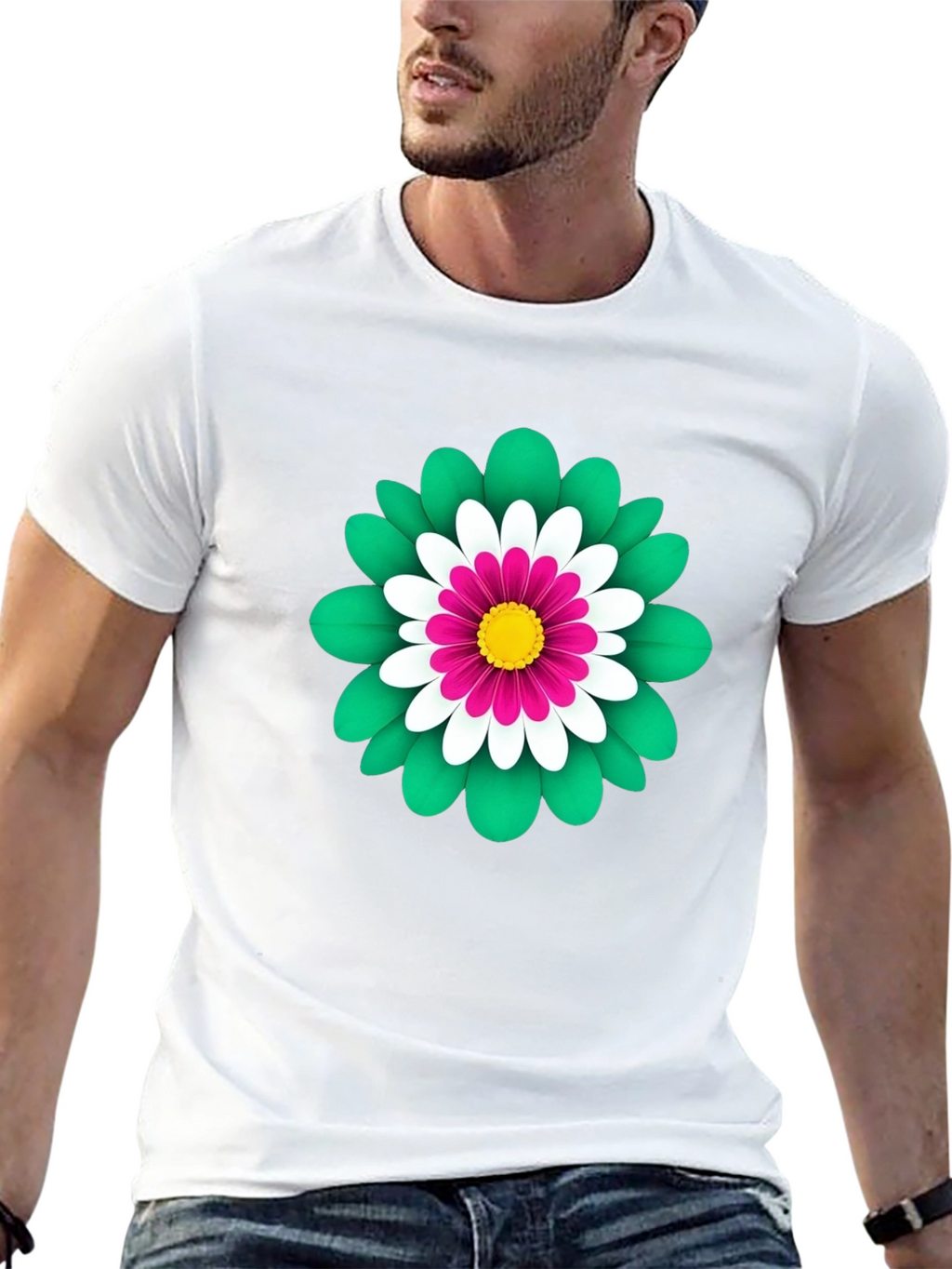Floral Graphic Print Tee - Soft Cotton Blend