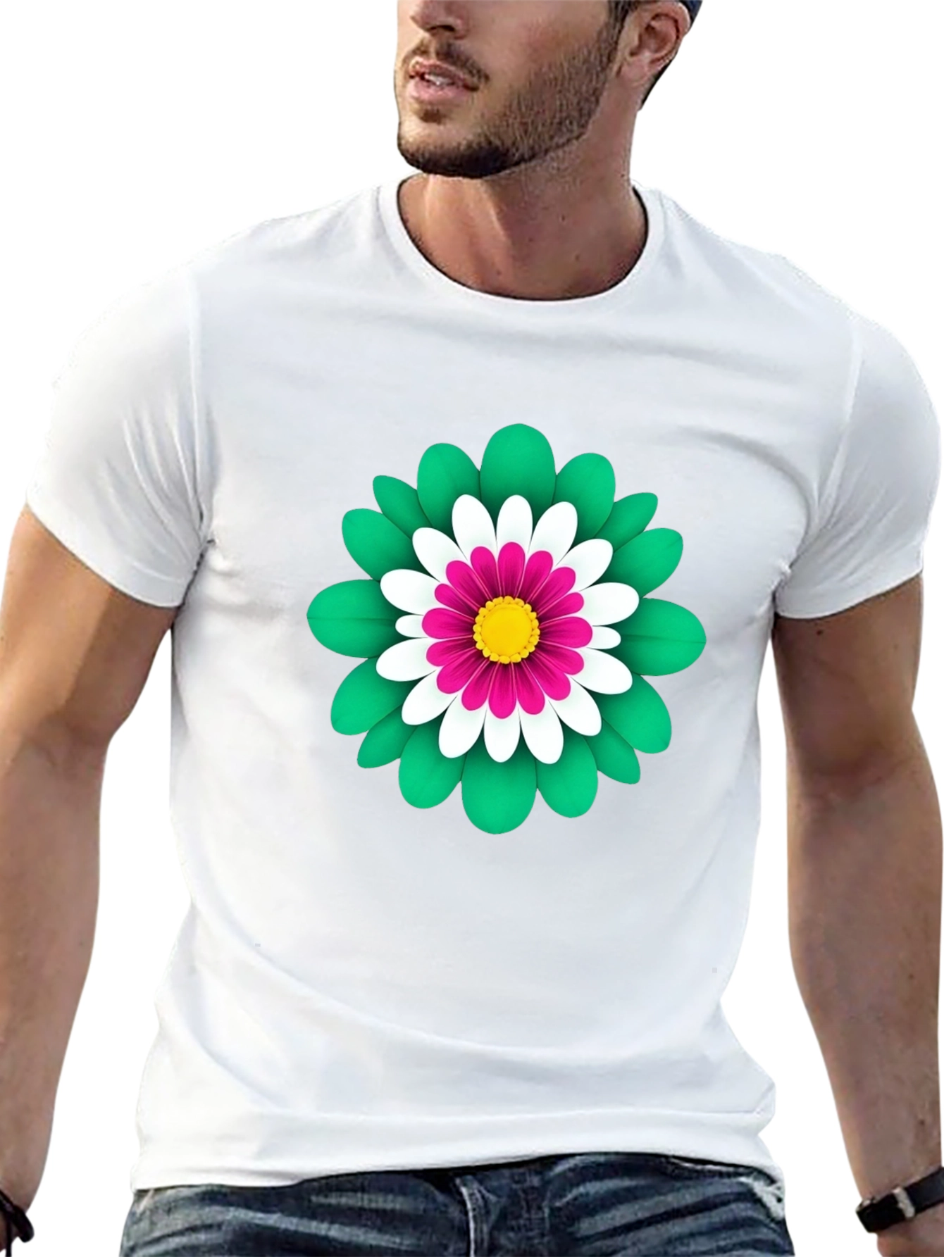 Floral Graphic Print Tee - Soft Cotton Blend