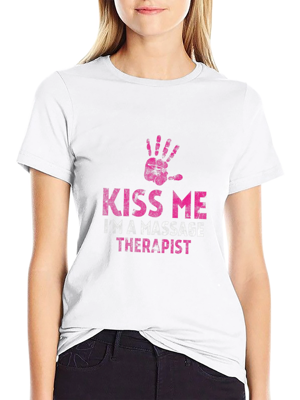 Kiss Me Im a Massage Therapist Black T-Shirt
