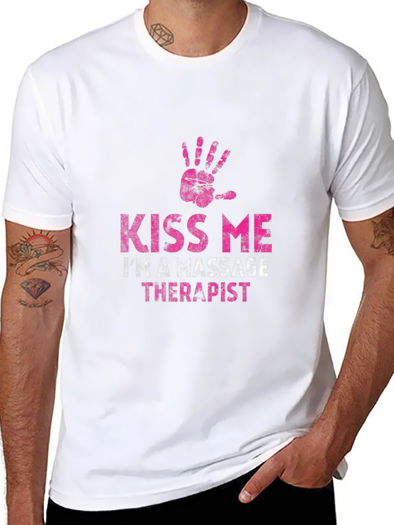 Kiss Me Im a Massage Therapist Black T-Shirt