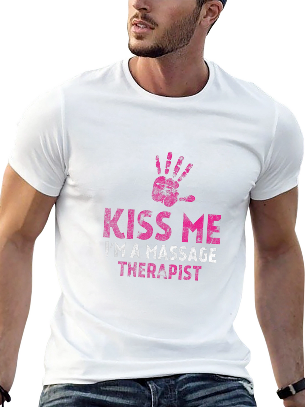 Kiss Me Im a Massage Therapist Black T-Shirt