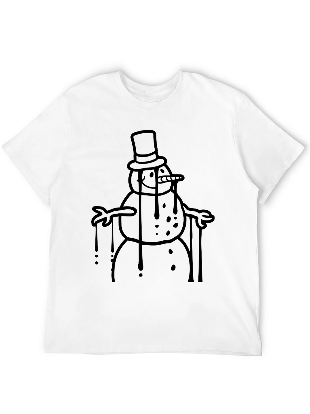 Melting Snowman Graphic Tee - Black
