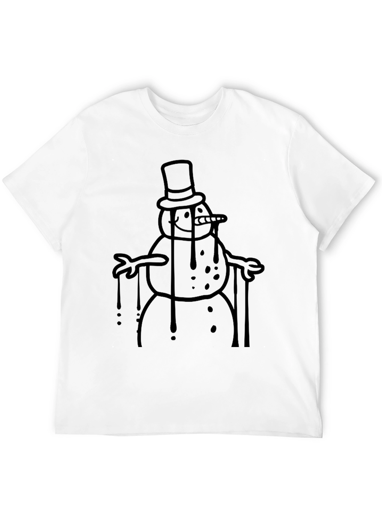 Melting Snowman Graphic Tee - Black