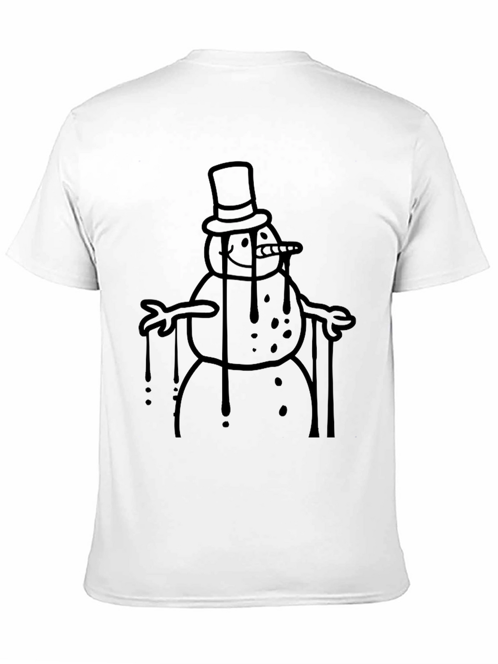 Melting Snowman Graphic Tee - Black