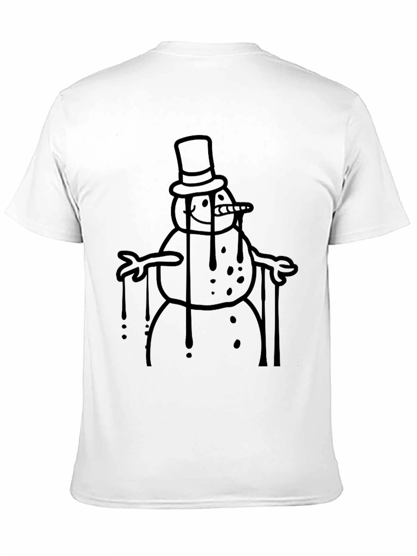 Melting Snowman Graphic Tee - Black