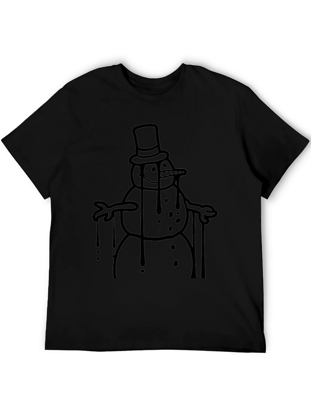 Melting Snowman Graphic Tee - Black