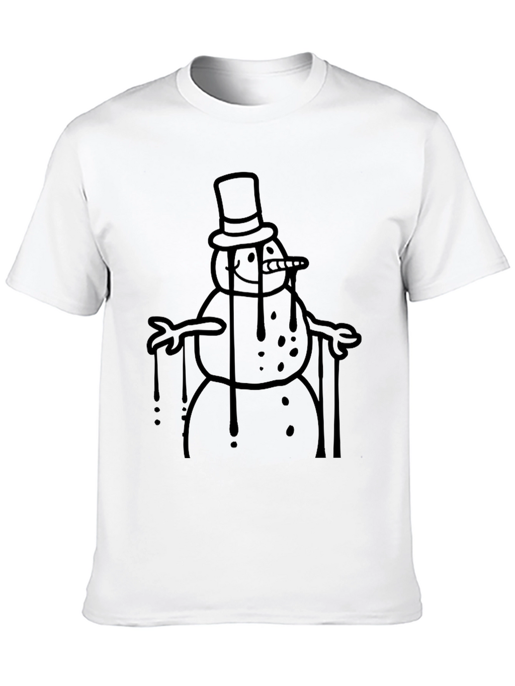Melting Snowman Graphic Tee - Black