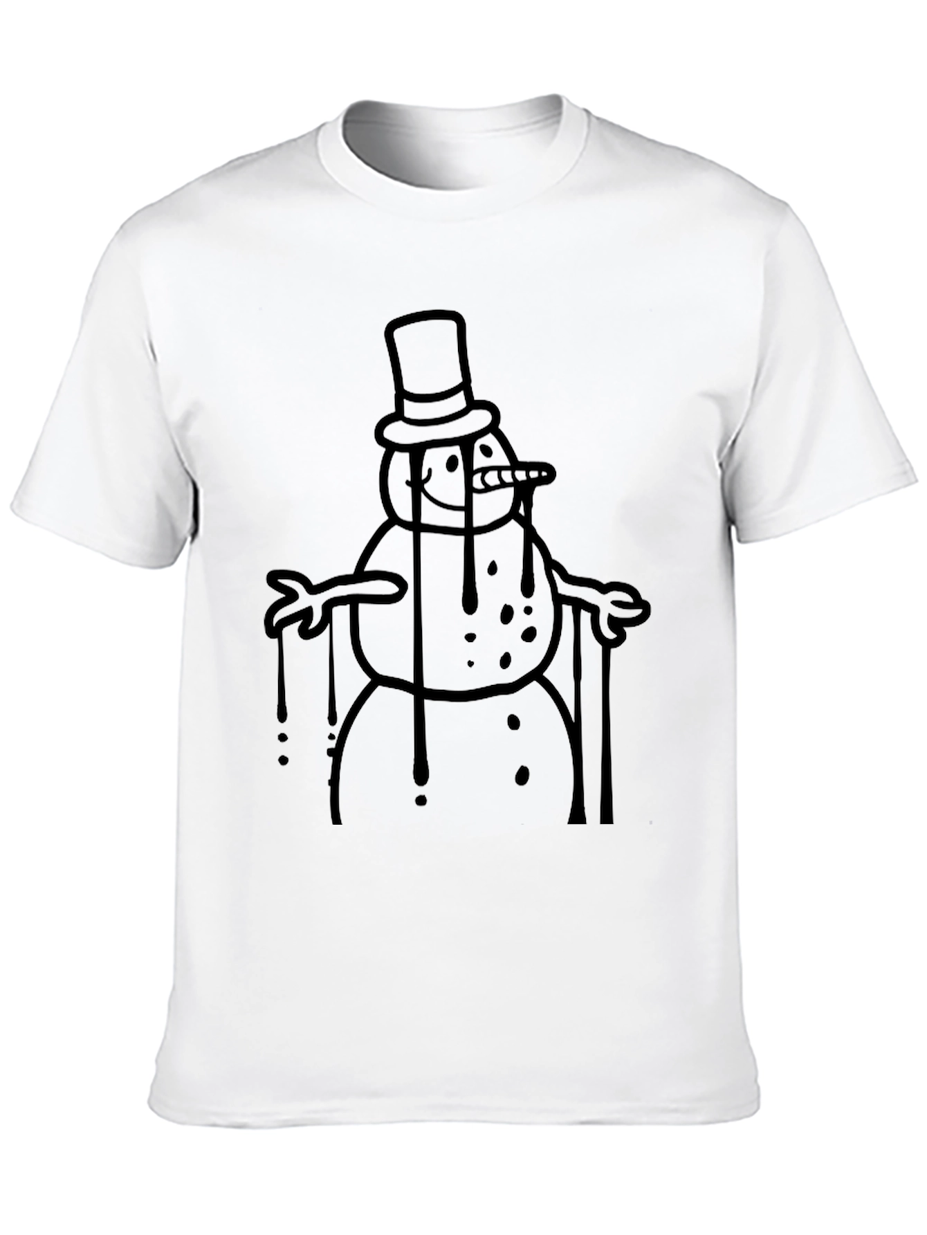 Melting Snowman Graphic Tee - Black