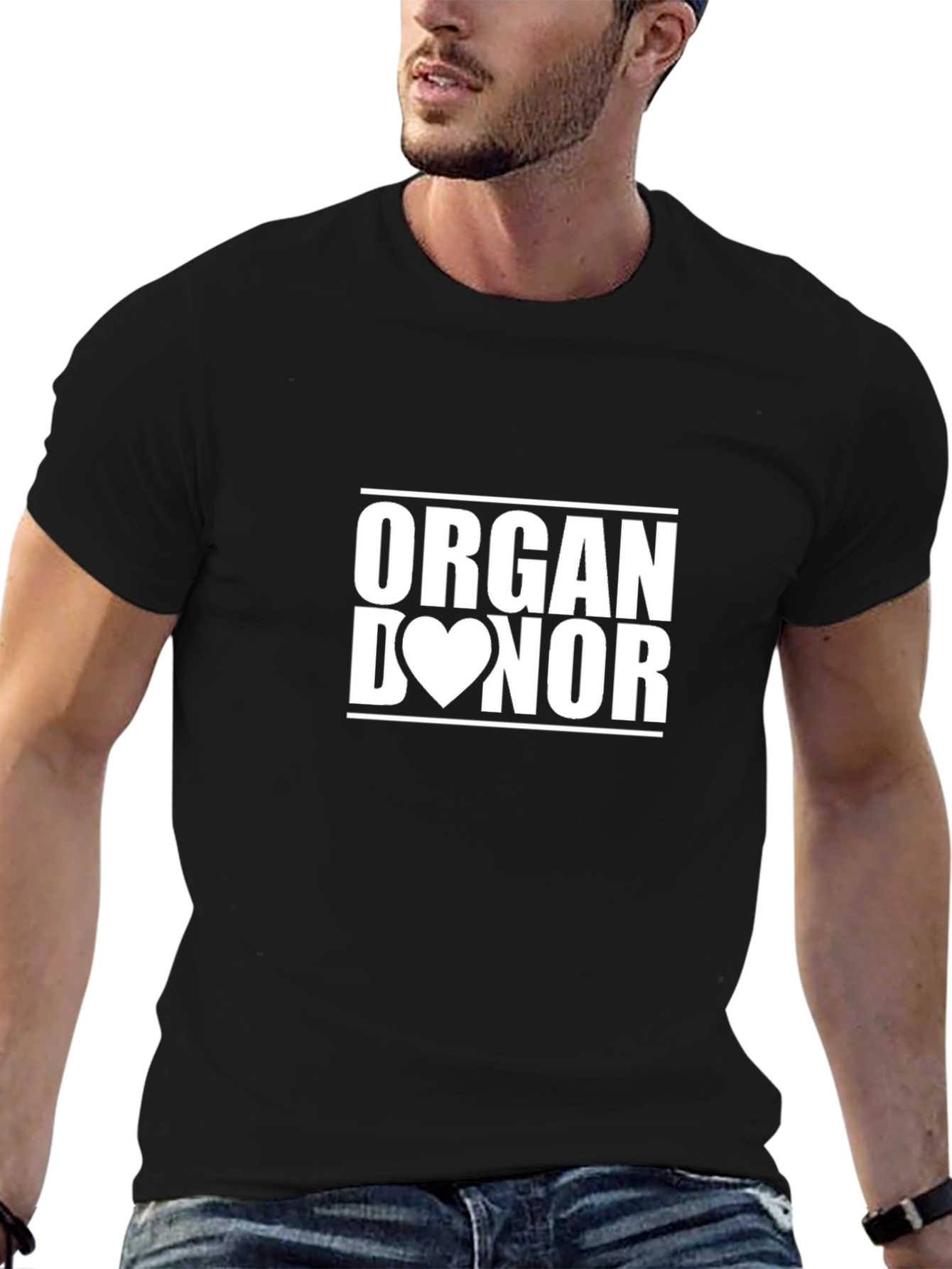 Organ Donor Heart Graphic Black T-Shirt