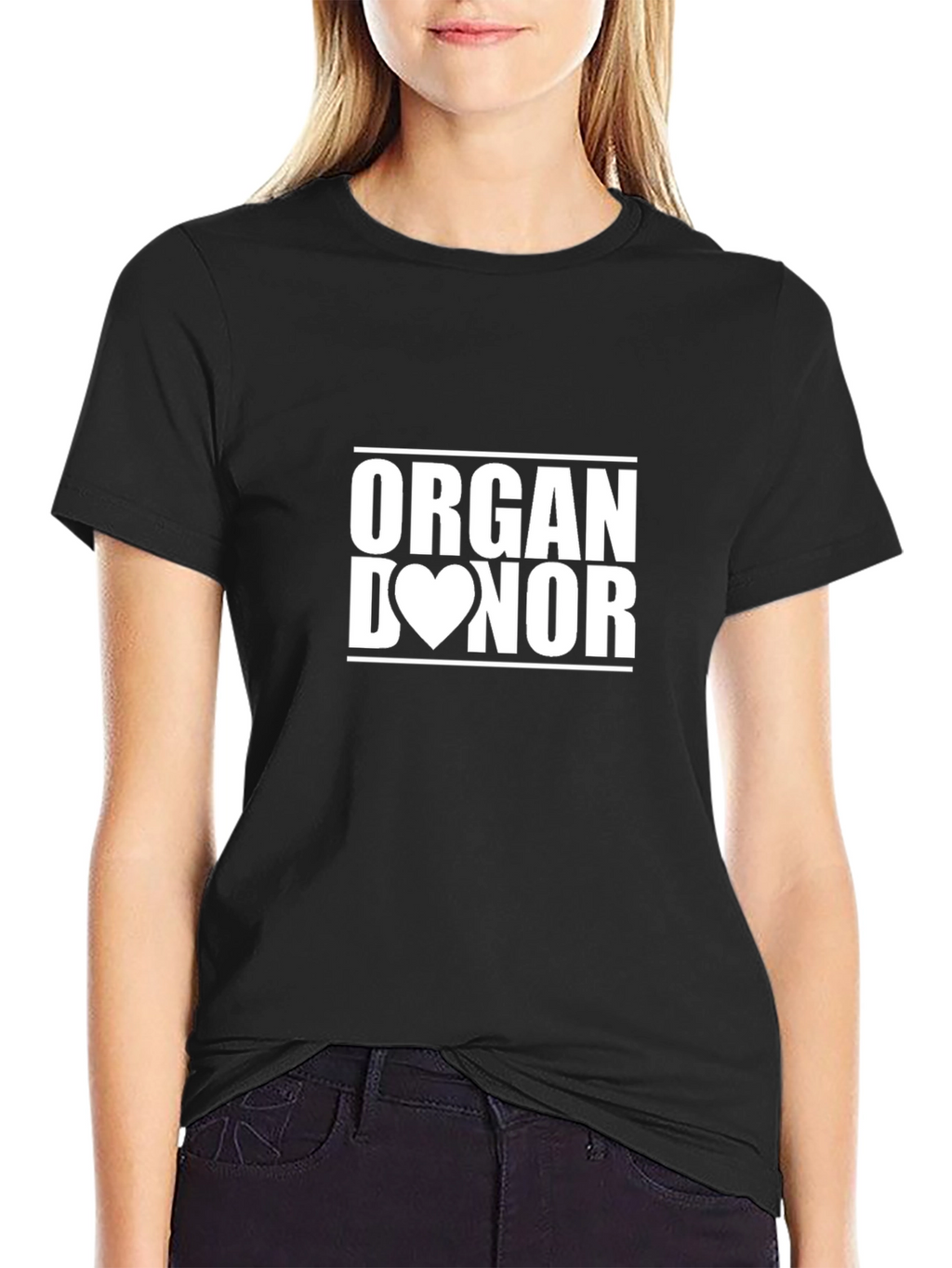 Organ Donor Heart Graphic Black T-Shirt