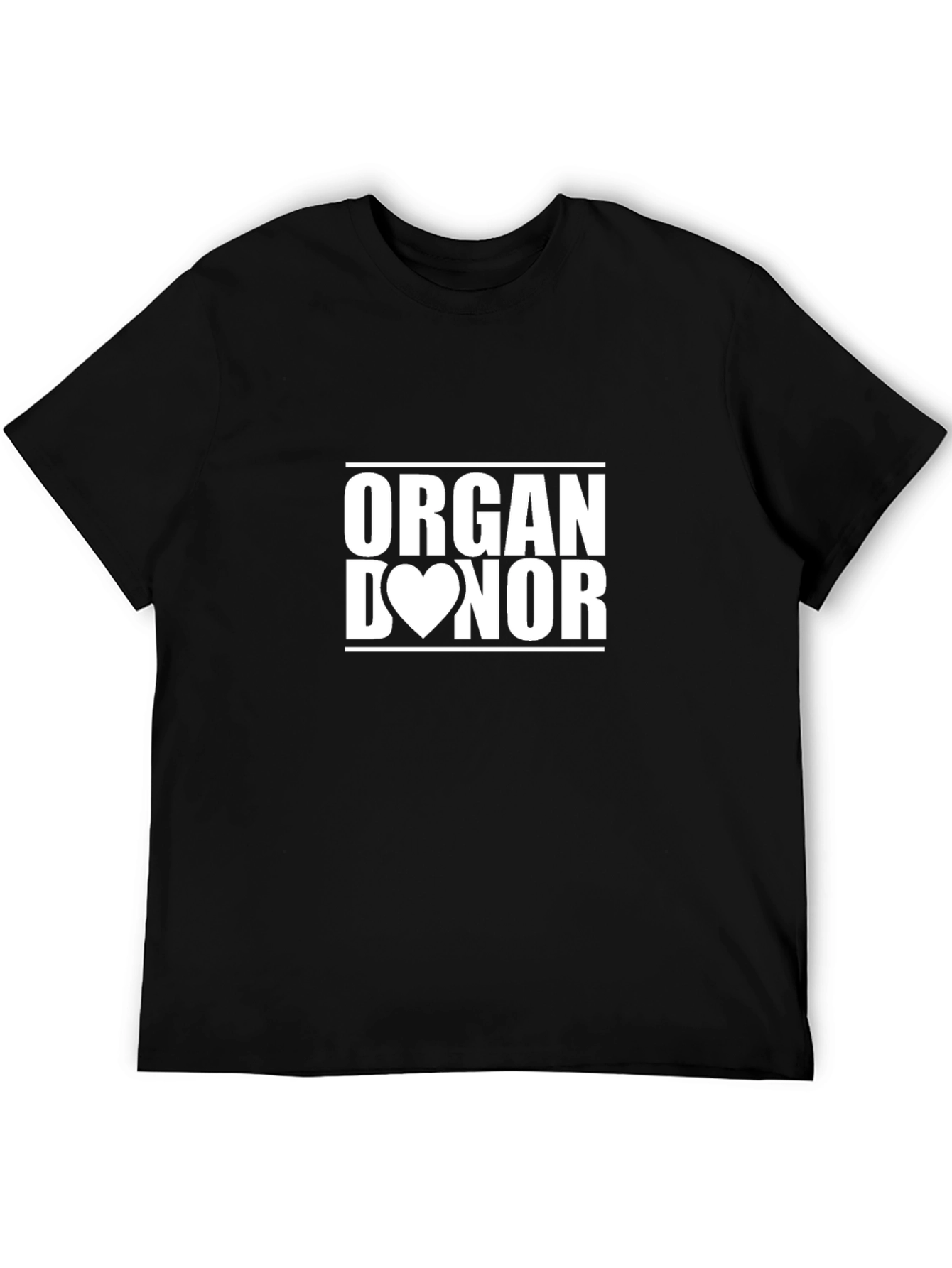 Organ Donor Heart Graphic Black T-Shirt