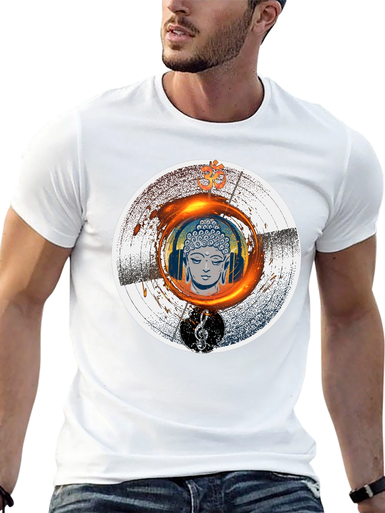 Buddha Music T-Shirt - Meditation Zen Graphic Tee