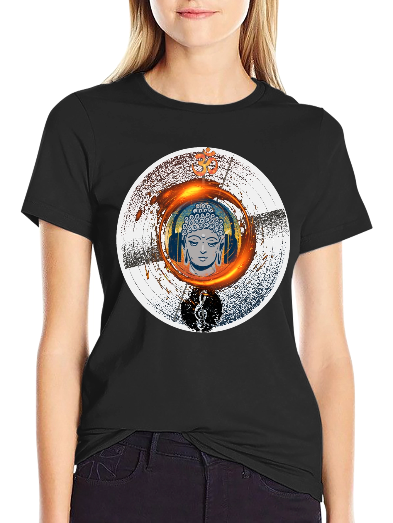 Buddha Music T-Shirt - Meditation Zen Graphic Tee