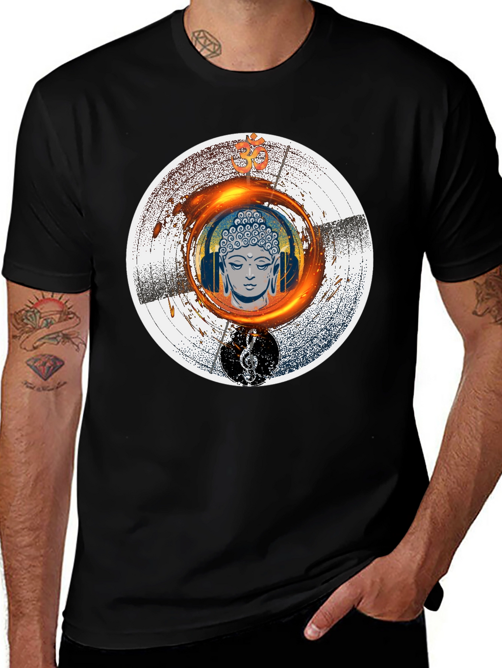Buddha Music T-Shirt - Meditation Zen Graphic Tee