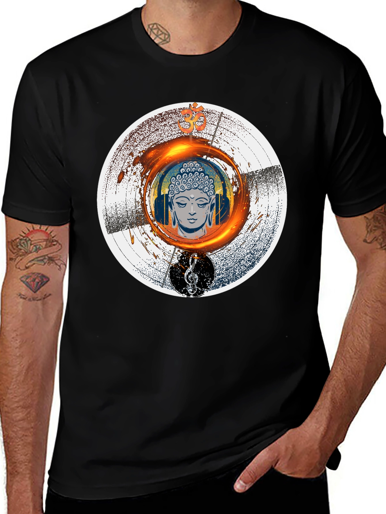Buddha Music T-Shirt - Meditation Zen Graphic Tee