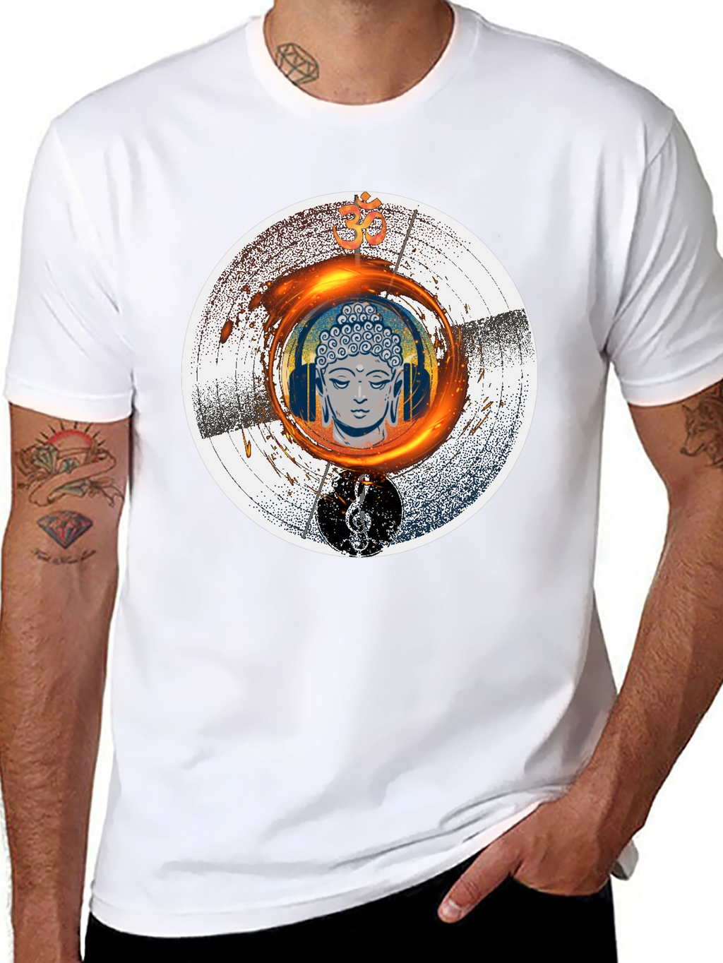 Buddha Music T-Shirt - Meditation Zen Graphic Tee