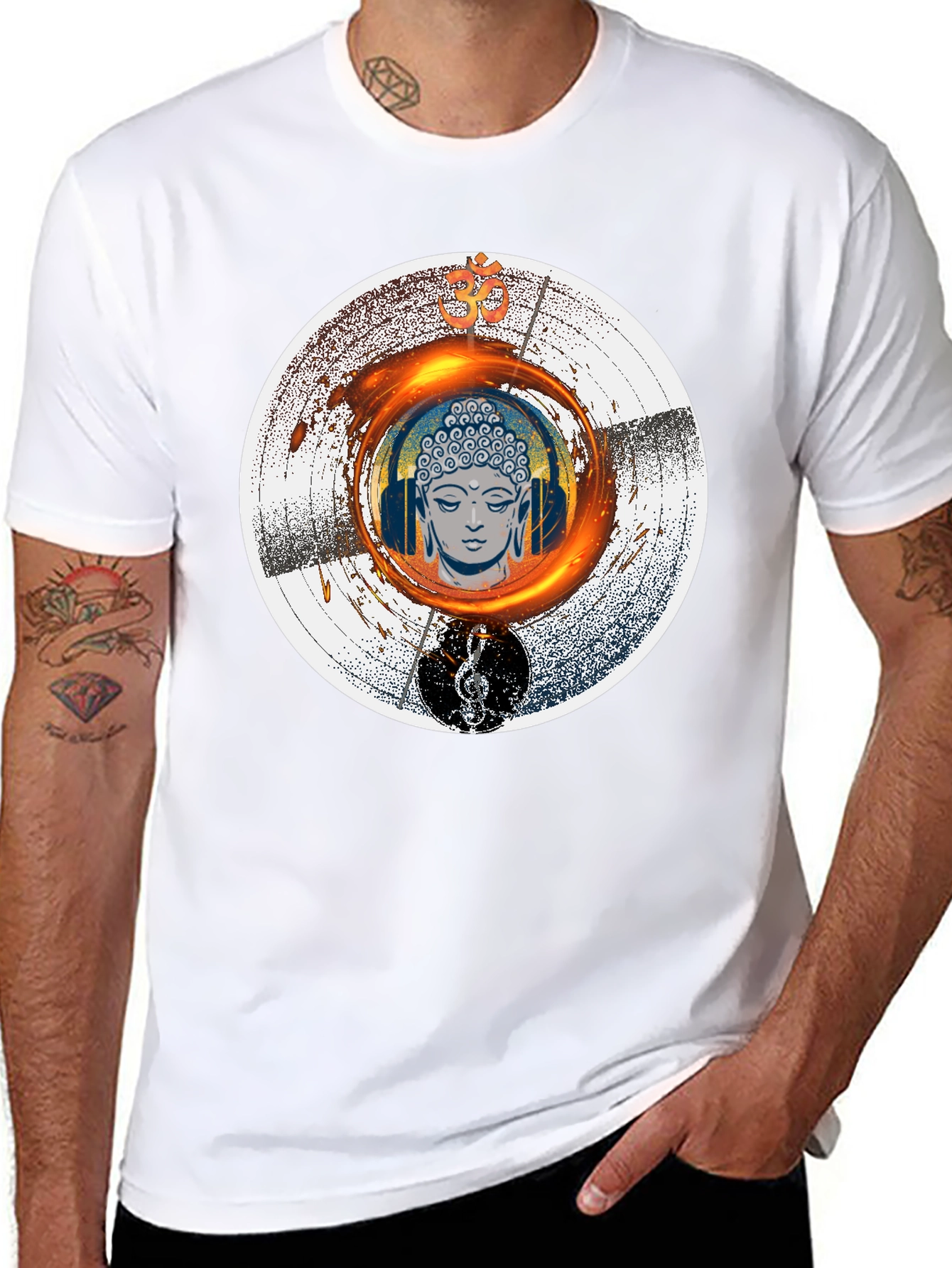 Buddha Music T-Shirt - Meditation Zen Graphic Tee