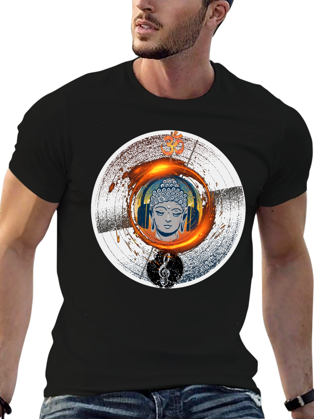 Buddha Music T-Shirt - Meditation Zen Graphic Tee