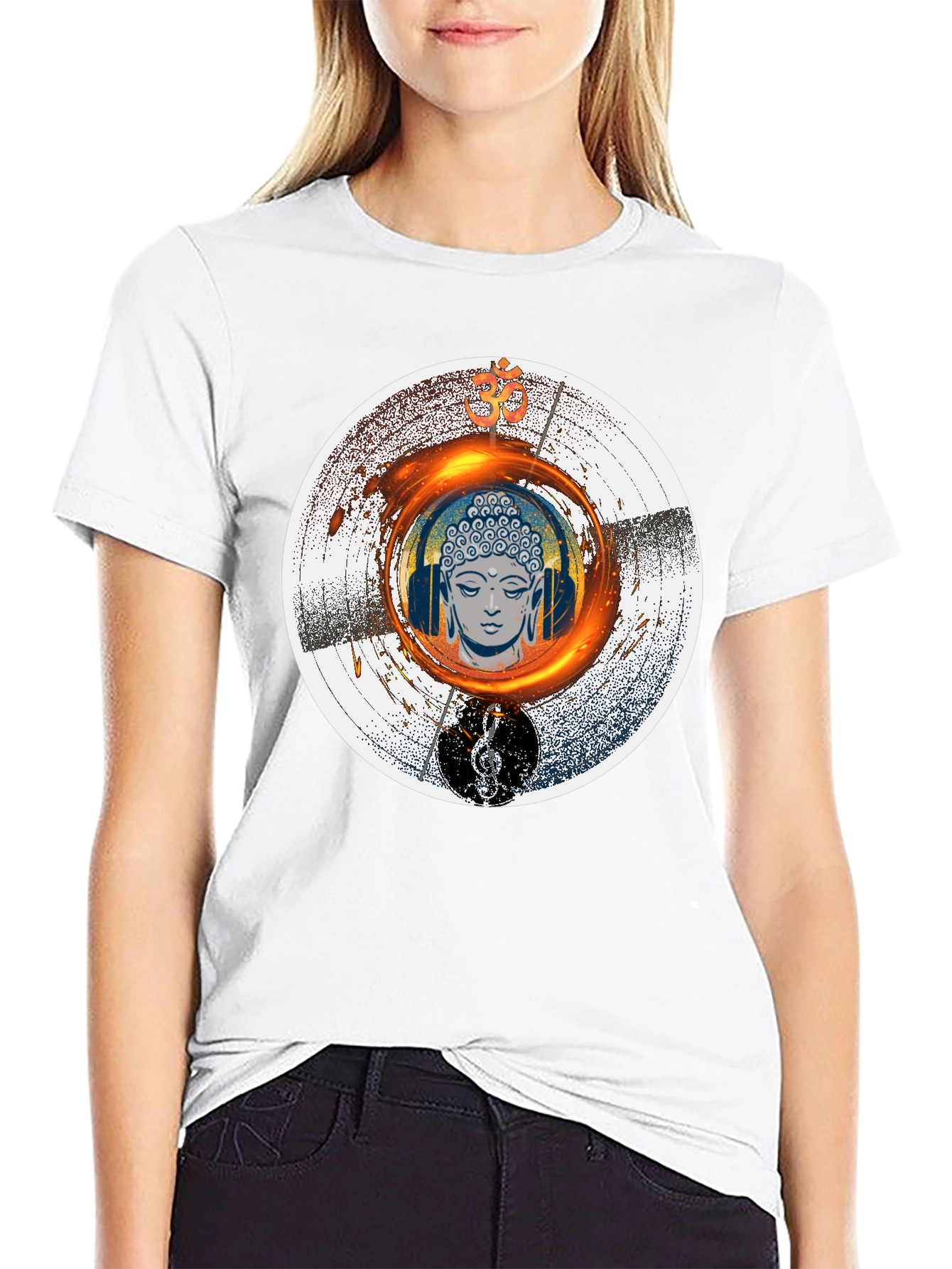 Buddha Music T-Shirt - Meditation Zen Graphic Tee