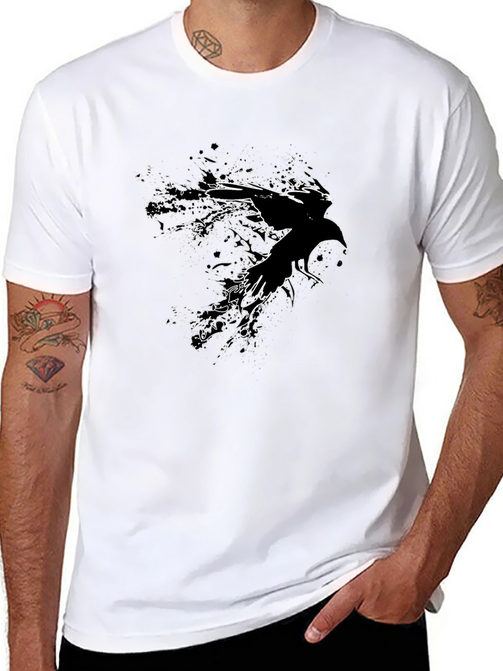 Raven Graphic Black T-Shirt
